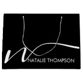 Benutzerdefiniertes Monogramm Personalisiert mit N Große Geschenktüte (Vorderseite)