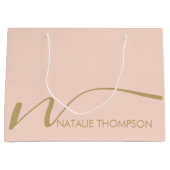 Benutzerdefiniertes Monogramm Personalisiert mit N Große Geschenktüte (Vorderseite)