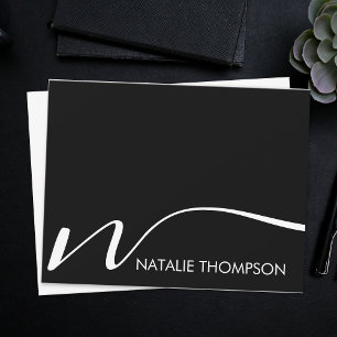 Benutzerdefiniertes Monogramm Personalisiert mit N Mitteilungskarte