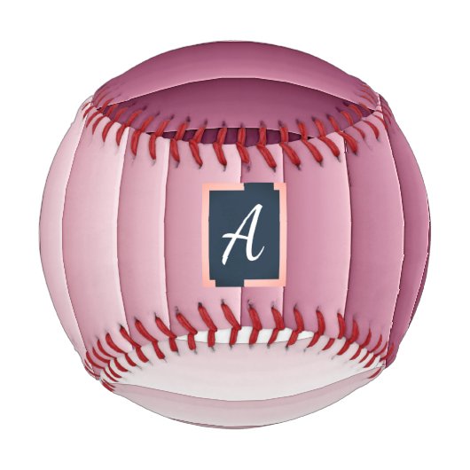 Benutzerdefiniertes Monogramm Pink Gradient Vertik Baseball (Vorderseite)