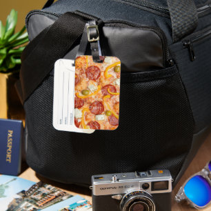 Benutzerdefiniertes Monogramm PIZZA Gepäckanhänger