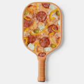 Benutzerdefiniertes Monogramm PIZZA Pickleball Schläger (Rückseite)