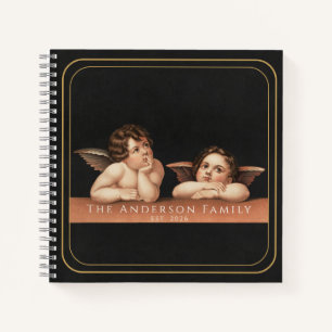 Benutzerdefiniertes Monogramm Raphael Cherub Hochz Notizblock