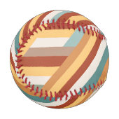 Benutzerdefiniertes Monogramm Retro 70er Geometric Baseball (Vorderseite Links)