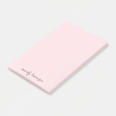 Benutzerdefiniertes Monogramm Rosa Chic Minimalist Post-it Klebezettel (angewinkelt)