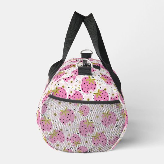 Benutzerdefiniertes Monogramm Rosa Erdbeeren Muste Duffle Bag (Rechts)