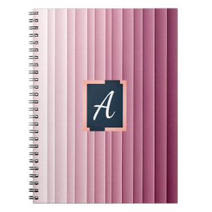 Benutzerdefiniertes Monogramm Rosa Farbverlauf Ver Notizblock