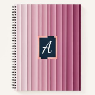 Benutzerdefiniertes Monogramm Rosa Farbverlauf Ver Notizblock