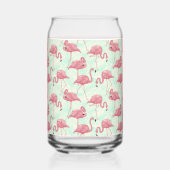 Benutzerdefiniertes Monogramm rosa Flamingos-Muste Dosenglas (Rückseite)