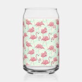 Benutzerdefiniertes Monogramm rosa Flamingos-Muste Dosenglas (Links)