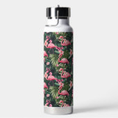 Benutzerdefiniertes Monogramm rosa Flamingos tropi Trinkflasche (rechts)