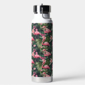 Benutzerdefiniertes Monogramm rosa Flamingos tropi Trinkflasche (Links)