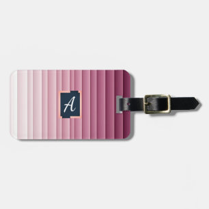 Benutzerdefiniertes Monogramm Rosa Gradient Vertik Gepäckanhänger