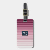 Benutzerdefiniertes Monogramm Rosa Gradient Vertik Gepäckanhänger (Vorderseite vertikal)