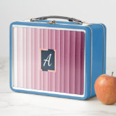 Benutzerdefiniertes Monogramm Rosa Gradient Vertik Metall Brotdose (Beispiel)