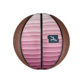 Benutzerdefiniertes Monogramm Rosa Gradient Vertik Mini Basketball (Vertikal)