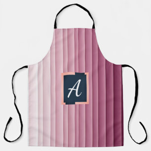 Benutzerdefiniertes Monogramm Rosa Gradient Vertik Schürze