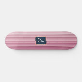 Benutzerdefiniertes Monogramm Rosa Gradient Vertik Skateboard (Horizontal)