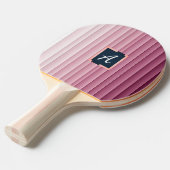 Benutzerdefiniertes Monogramm Rosa Gradient Vertik Tischtennis Schläger (Vorderseite)