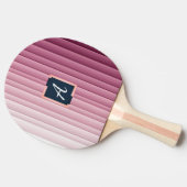 Benutzerdefiniertes Monogramm Rosa Gradient Vertik Tischtennis Schläger (Seitenansicht)