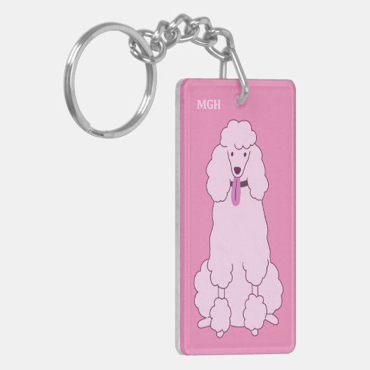 Benutzerdefiniertes Monogramm-Rosa-Programm Schlüsselanhänger (Vorderseite links)