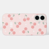 Benutzerdefiniertes Monogramm Rosa Retro-Kirschen Case-Mate iPhone Hülle (Rückseite (Horizontal))