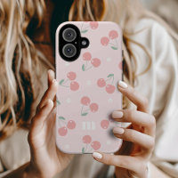 Benutzerdefiniertes Monogramm Rosa Retro-Kirschen