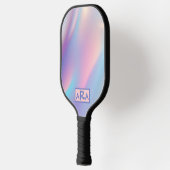 Benutzerdefiniertes Monogramm Rosa und lila Farbve Pickleball Schläger (Links)