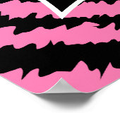 Benutzerdefiniertes Monogramm Rosa und Schwarz Zeb Poster (Ecke)
