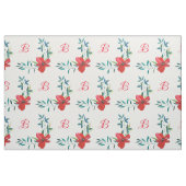 Benutzerdefiniertes Monogramm Rote Mohnblumen Baum Stoff (Fat Quarter (45,7 x 55,9 cm))
