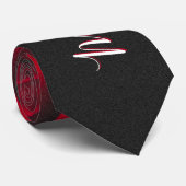 Benutzerdefiniertes Monogramm rote Rose Vintage-Fo Krawatte (Gerollt)
