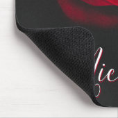 Benutzerdefiniertes Monogramm rote Rose Vintage-Fo Mousepad (Ecke)