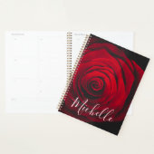 Benutzerdefiniertes Monogramm rote Rose Vintage-Fo Planer (Anzeige)