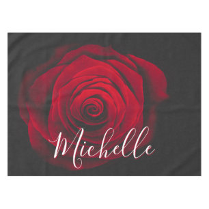 Benutzerdefiniertes Monogramm rote Rose Vintage-Fo Tischdecke