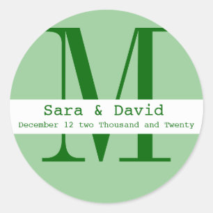 Benutzerdefiniertes Monogramm Runder Aufkleber