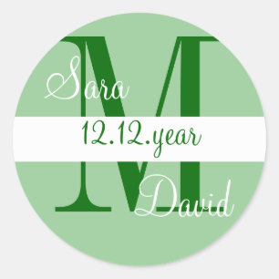 Benutzerdefiniertes Monogramm Runder Aufkleber