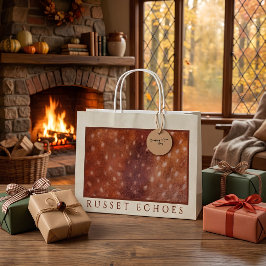 Benutzerdefiniertes Monogramm Russet Fawn Druck Große Geschenktüte