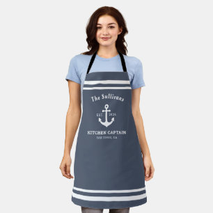 Benutzerdefiniertes Monogramm Schieferblau Coastal Schürze