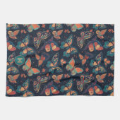 Benutzerdefiniertes Monogramm-Schmetterlingsmuster Geschirrtuch (Horizontal)