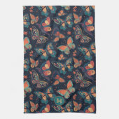 Benutzerdefiniertes Monogramm-Schmetterlingsmuster Geschirrtuch (Vertikal)