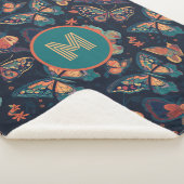 Benutzerdefiniertes Monogramm-Schmetterlingsmuster Sherpadecke (3/4)