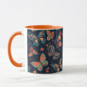 Benutzerdefiniertes Monogramm-Schmetterlingsmuster Tasse (Links)