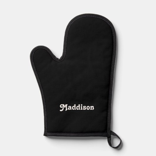 Benutzerdefiniertes Monogramm, schwarz mit Retro-T Ofenhandschuh (Vorderseite)