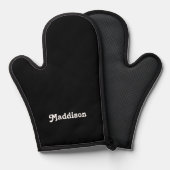 Benutzerdefiniertes Monogramm, schwarz mit Retro-T Ofenhandschuh (Vorderseite/Rückseite)