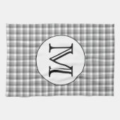 Benutzerdefiniertes Monogramm Schwarz und Weiß mi Geschirrtuch (Horizontal)