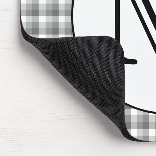 Benutzerdefiniertes Monogramm Schwarz und Weiß mi Mousepad (Ecke)