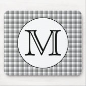 Benutzerdefiniertes Monogramm Schwarz und Weiß mi Mousepad (Vorne)