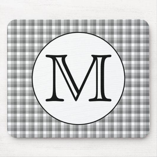 Benutzerdefiniertes Monogramm Schwarz und Weiß mi Mousepad (Vorne)