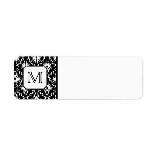 Benutzerdefiniertes Monogramm. Schwarz-Weiß-Damast (Vorne)