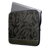 Benutzerdefiniertes Monogramm Schwarze geätzte ara Laptopschutzhülle (Vorderseite Links)